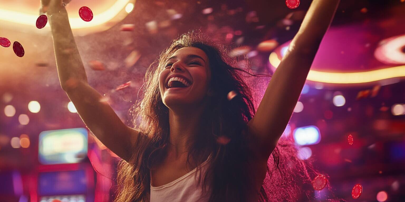 Young Woman Celebrating at DK444 Casino in Bangladesh